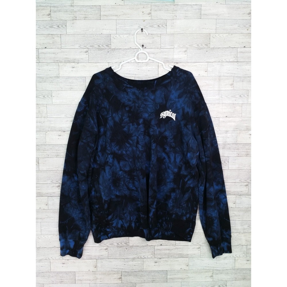 Men's‎ Synical Graphic Pullover Sweatshirt Sweater Devil Horn Star Black Blue XL